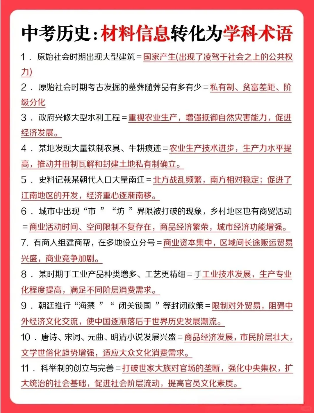 中考历史材史料题转换术语 第5张