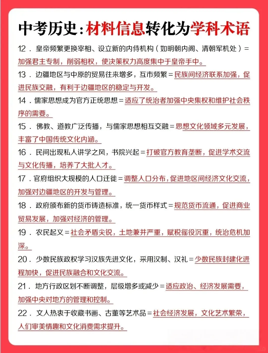 中考历史材史料题转换术语 第6张