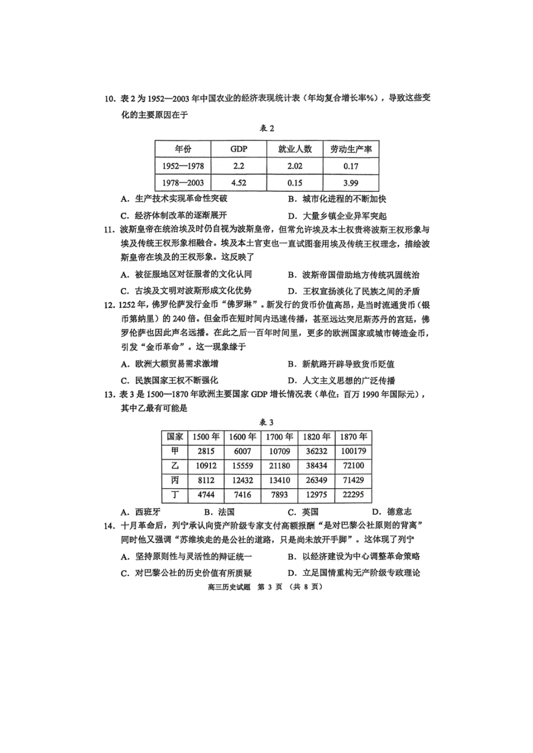 【淄博市2025-2026学年度高三模拟考试 历史 第4张