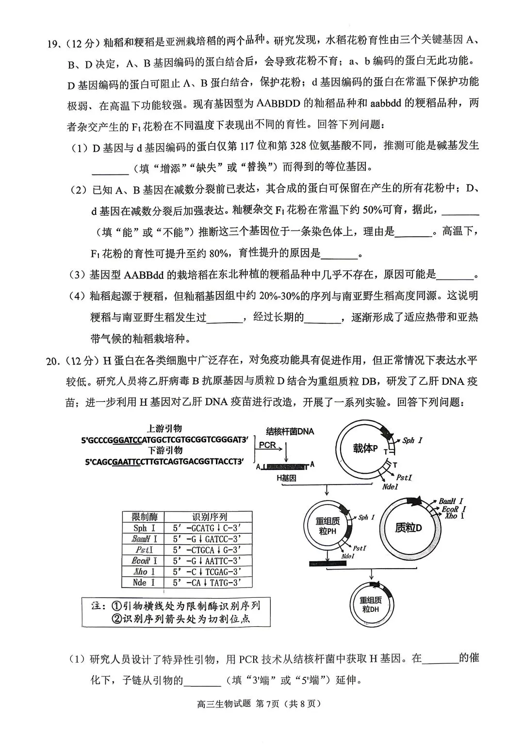 【试题中心】泉州市2026届高三模拟考试(二)生物试题+评分细则 第7张