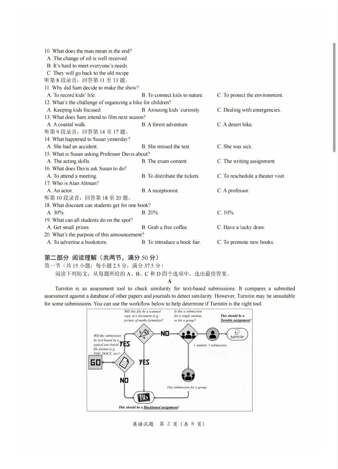 高考英语模拟试卷(含听力和答案) 第2张