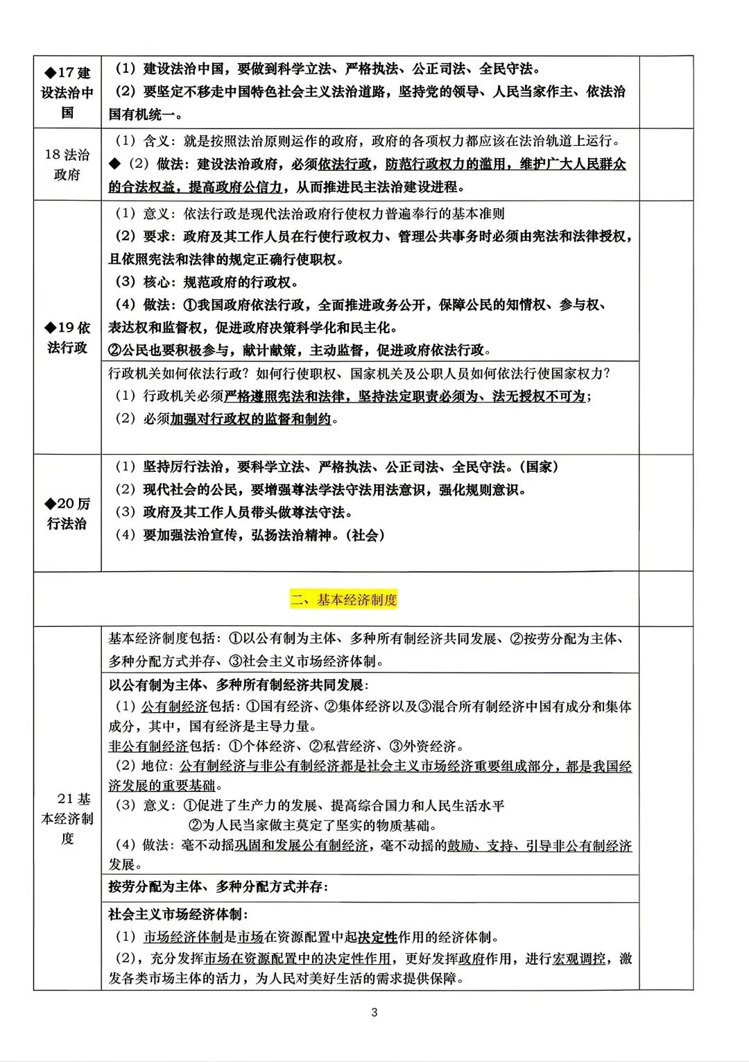 2026年中考道德与法治识记知识点 第3张
