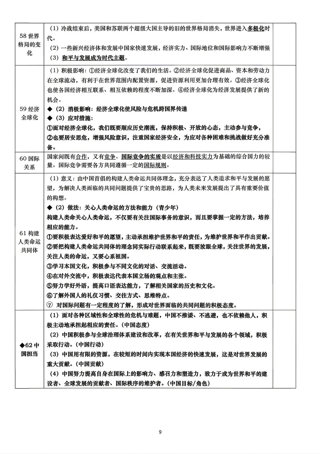 2026年中考道德与法治识记知识点 第9张