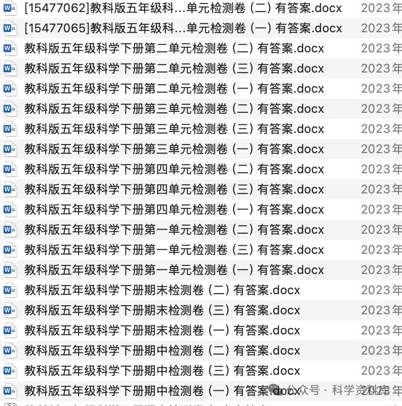 2026年教科版小学科学五年级下册单元试卷 期中期末测试卷 共7套56个(word版) 第2张 2026年教科版小学科学五年级下册单元试卷 期中期末测试卷 共7套56个(word版) 第2张
