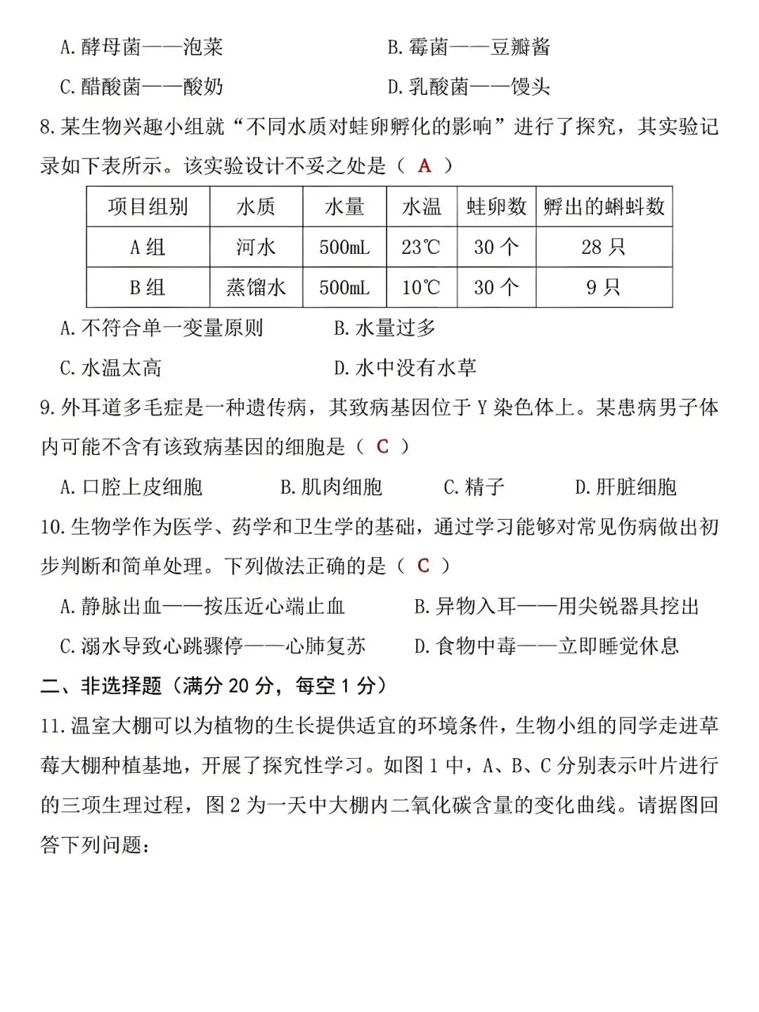 八年级下册生物:6月会考真题卷,孩子查漏补缺的好帮手,抓紧收藏! 第4张