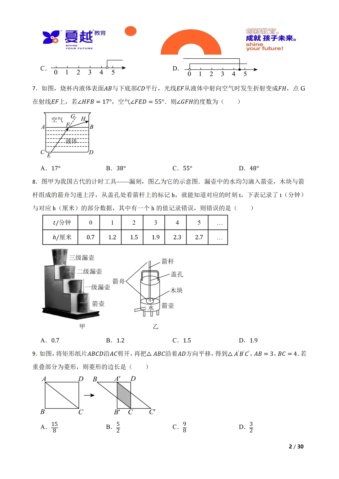 广东省佛山禅城区2025年中考二模数学试卷 第2张