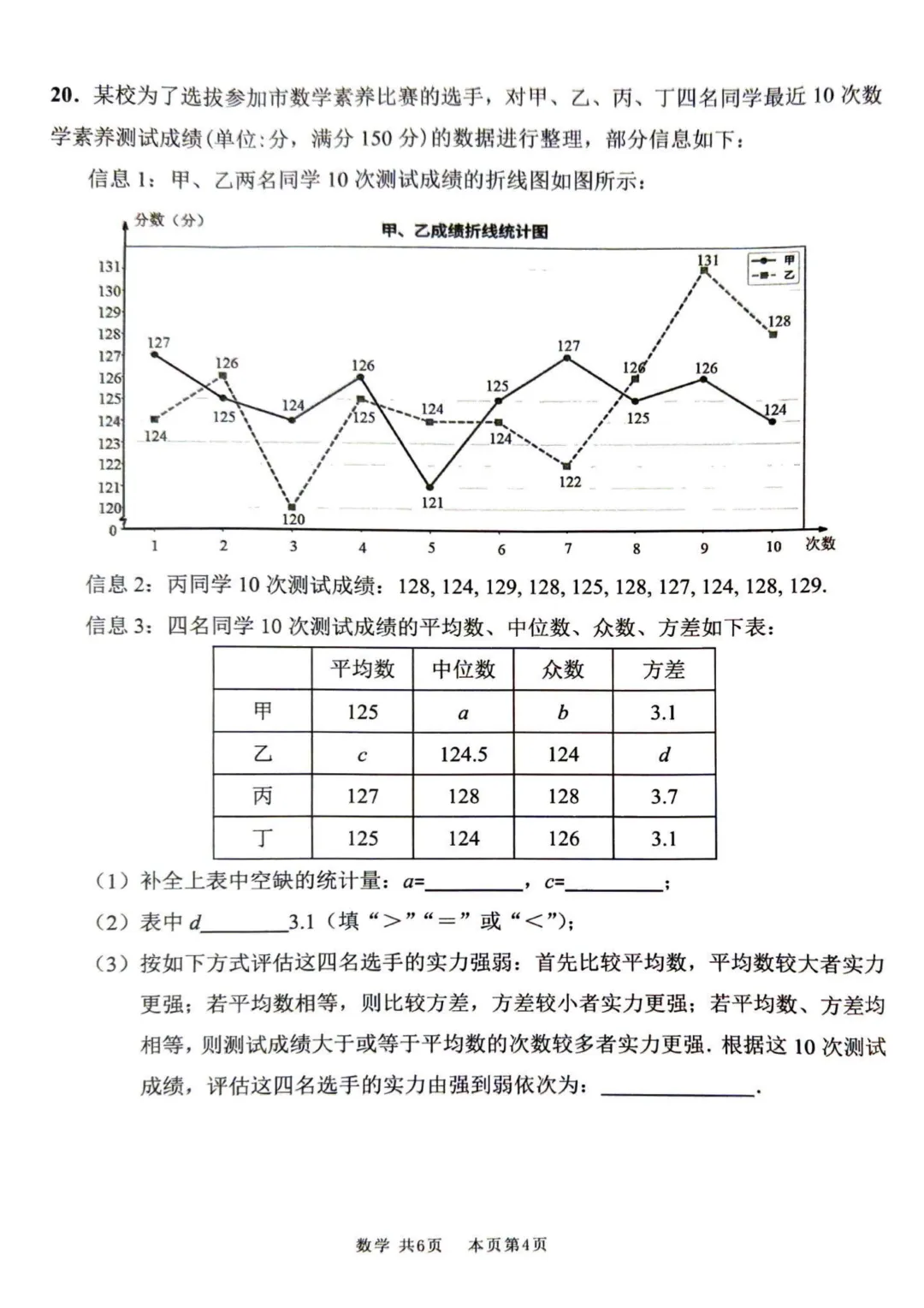 2026年初中学业水平适应性考试数学试卷(含答案) 第4张