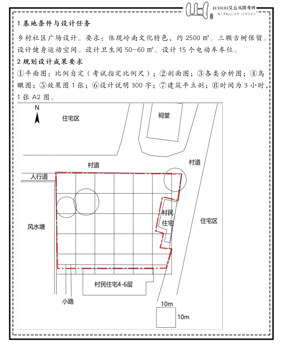 真题“丘”解 | 华工2026年风景园林快题真题解析 第1张