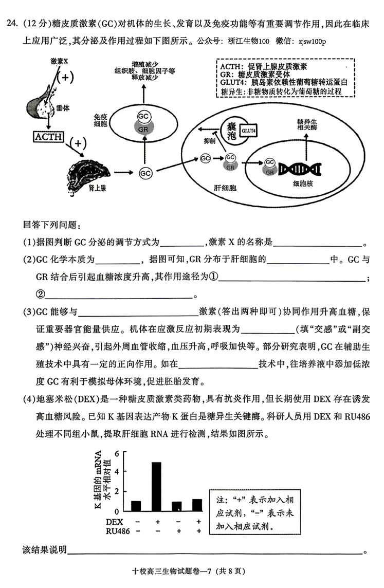 2026年4月金华十校二模高三生物试卷、答案和解析 第9张
