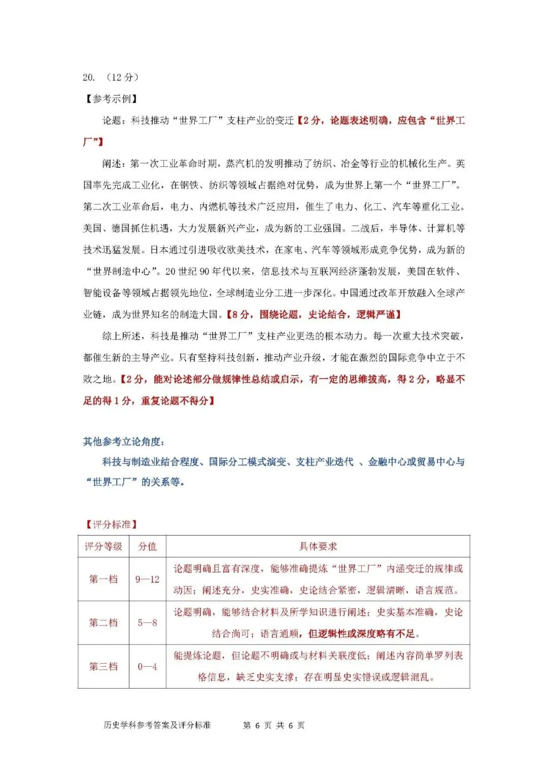 2026年沈阳市高三【二模历史】试卷+答案 第16张