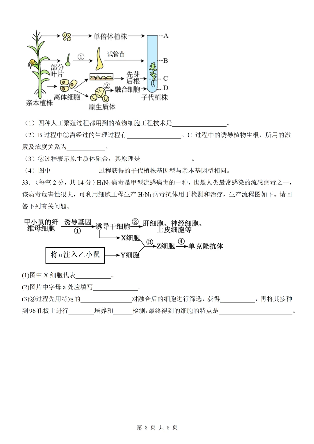 高二生物试卷及答案 第8张