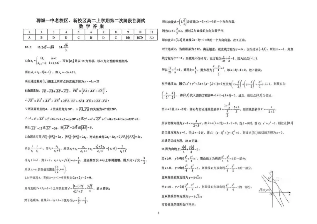 《高中试卷》山东省聊城第一中学老校区、新校区2025-2026学年高二上学期第二次阶段性测试数学(含答案) 第4张