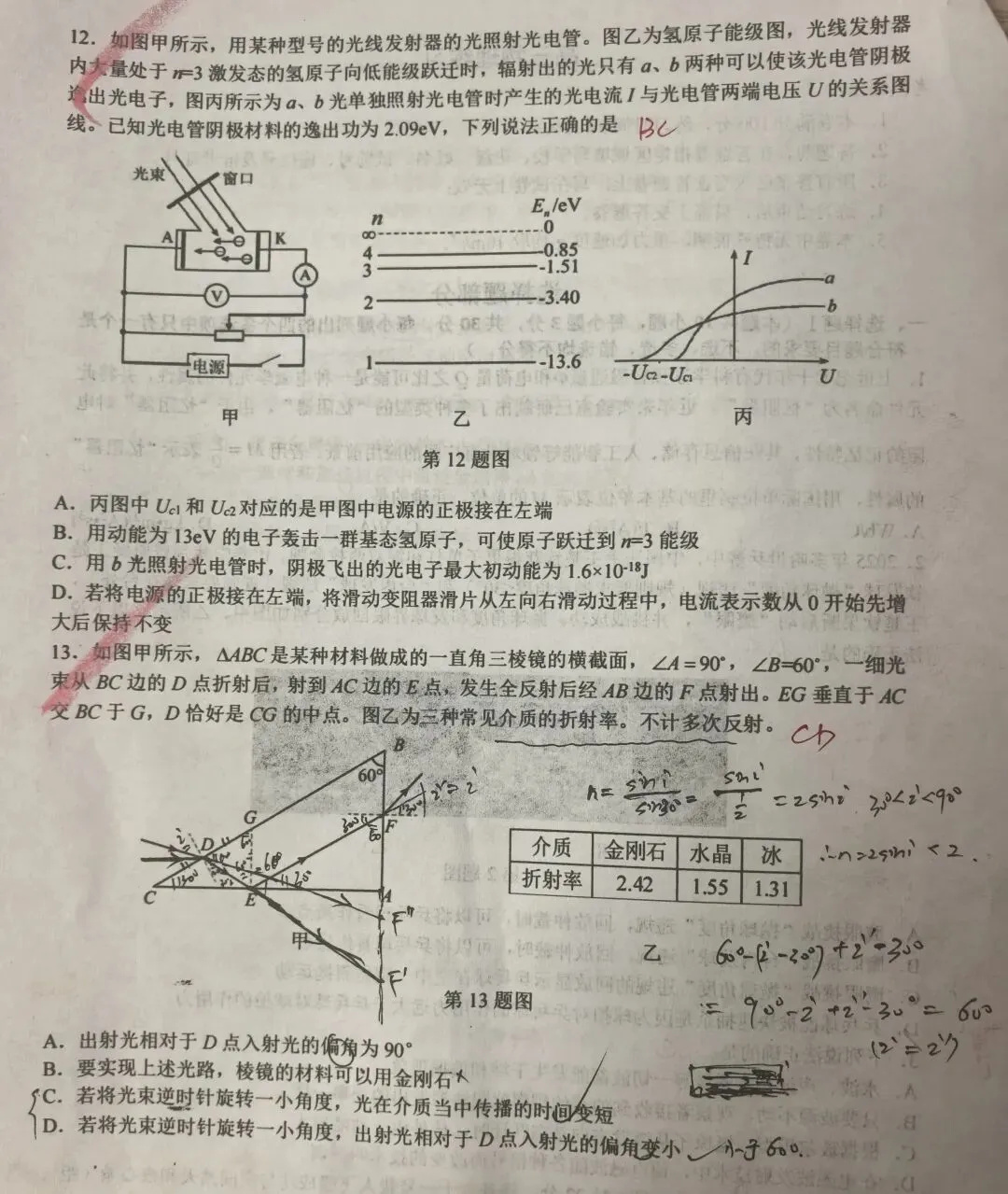 高三浙江省协作体G12试卷评析、光学及《二轮复习》专题一力与运动巩固讲题有感 第24张