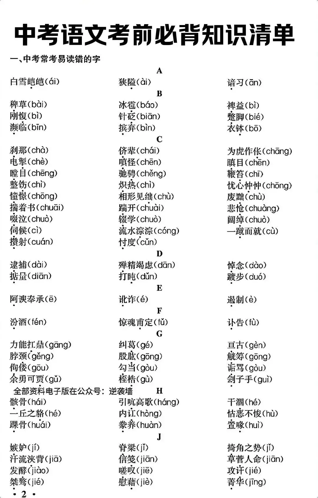 中考语文必背知识清单,想拿高分背这一份就够了! 第3张