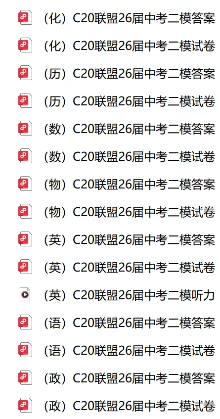 2026年C20联盟二模试卷及参考答案(含听力) 第3张 2026年C20联盟二模试卷及参考答案(含听力) 第3张