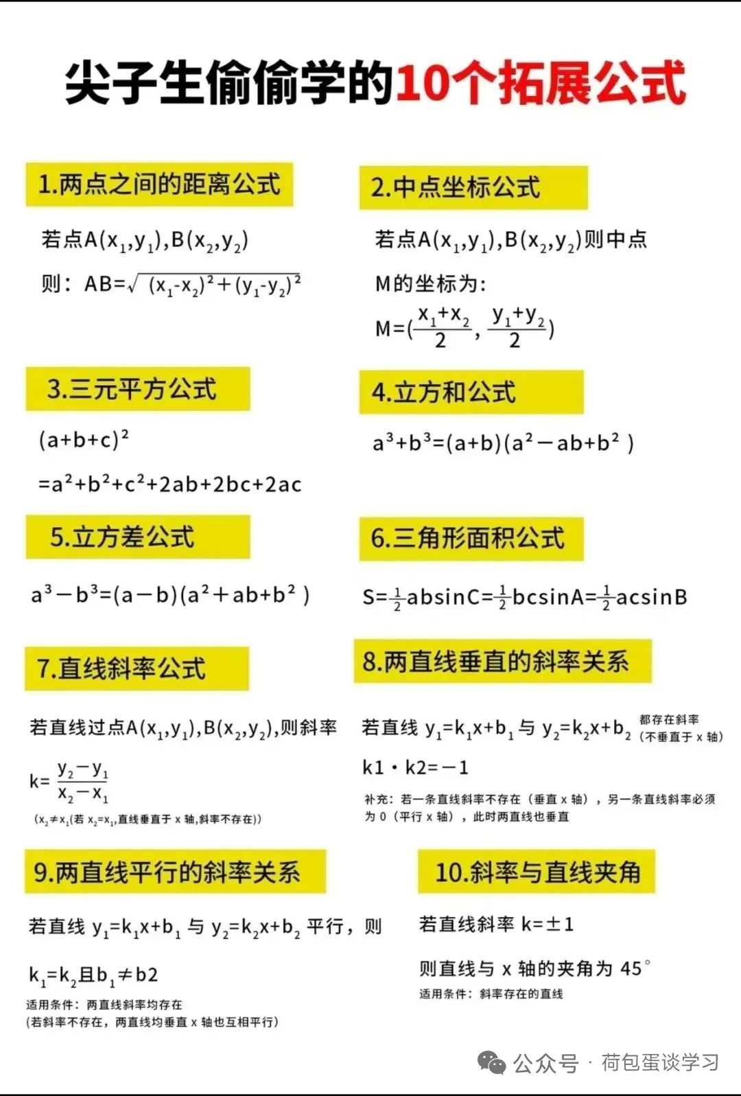 中考数学 | 初中速算巧算公式 第8张