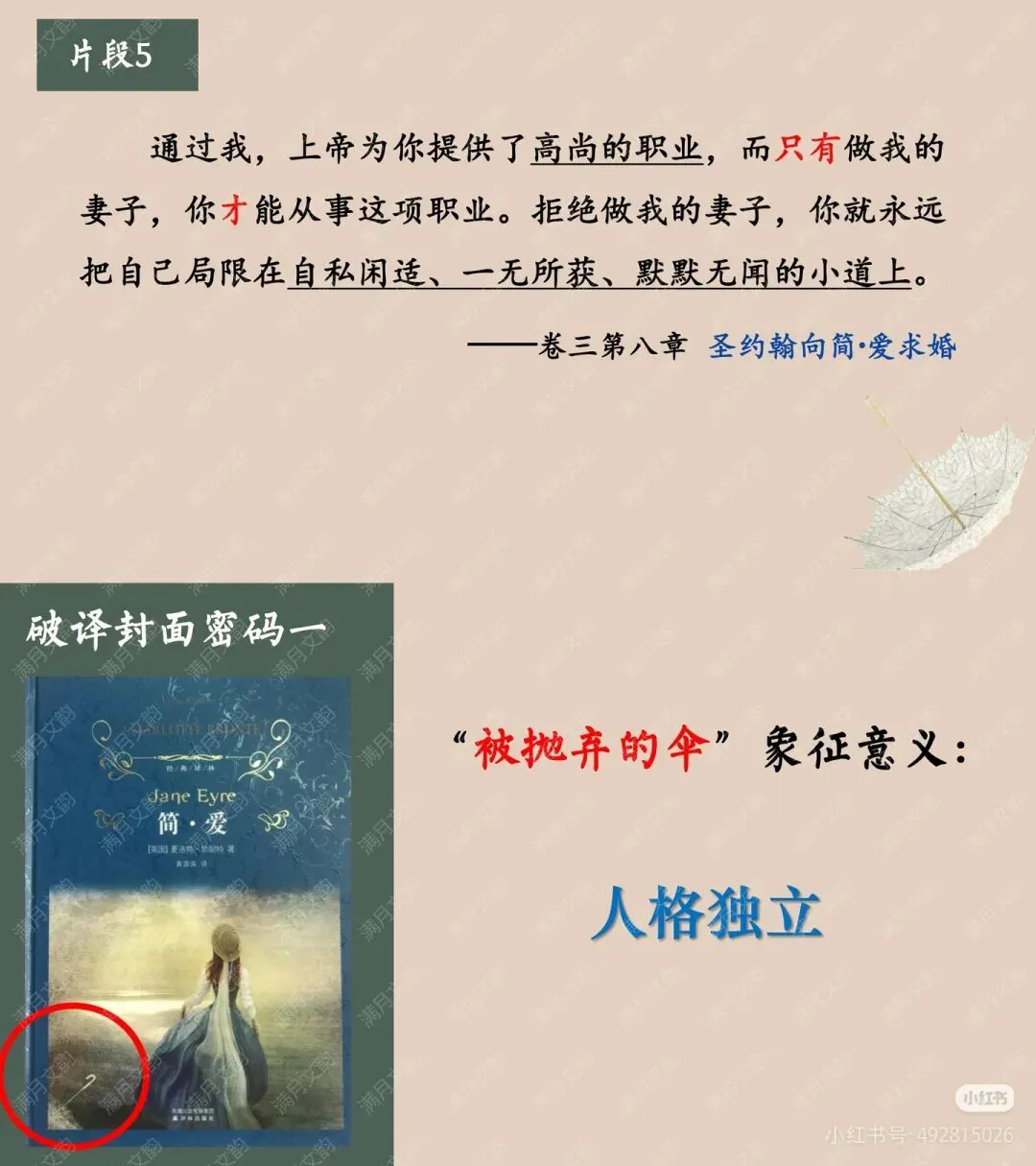 中考名著复习《简爱》 ︳破译封面密码 探寻简爱之美 读后提升课件+教案(逐字稿)+导学案 第7张