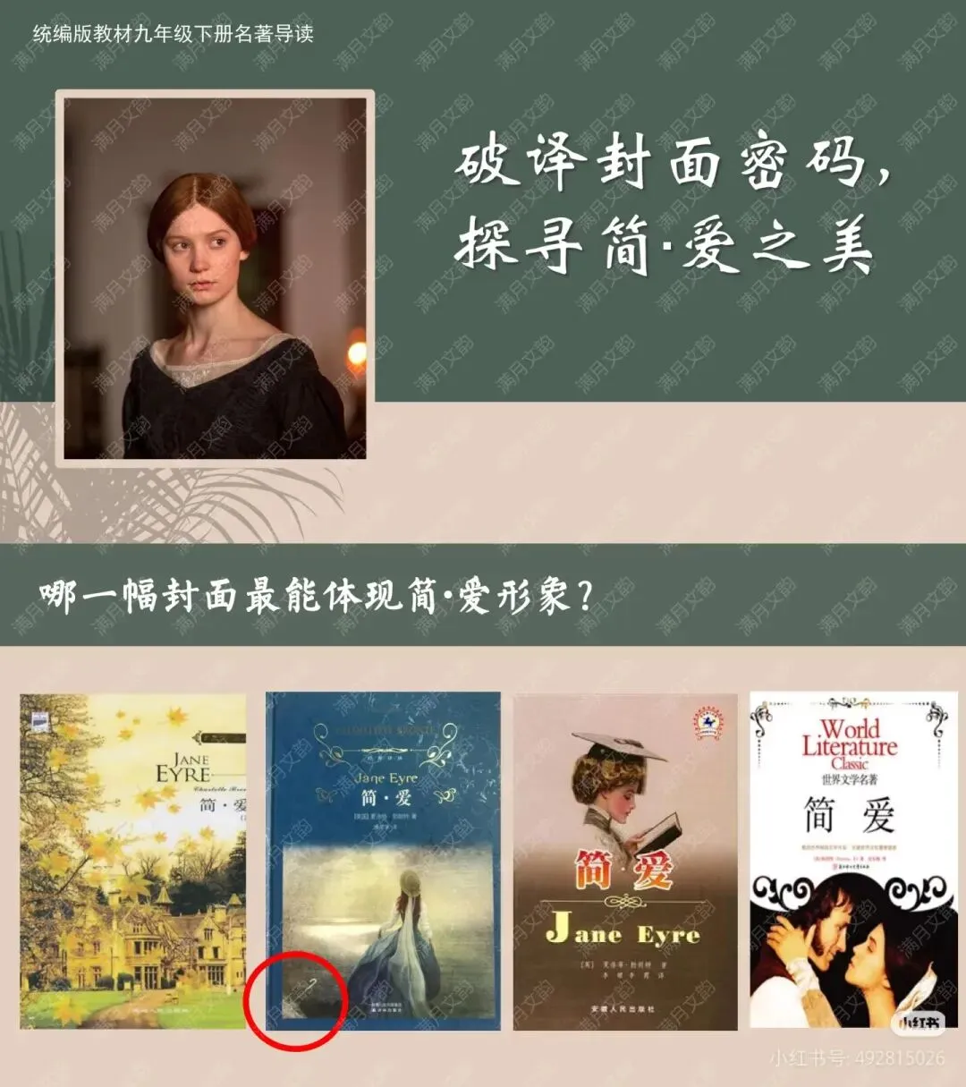 中考名著复习《简爱》 ︳破译封面密码 探寻简爱之美 读后提升课件+教案(逐字稿)+导学案 第1张
