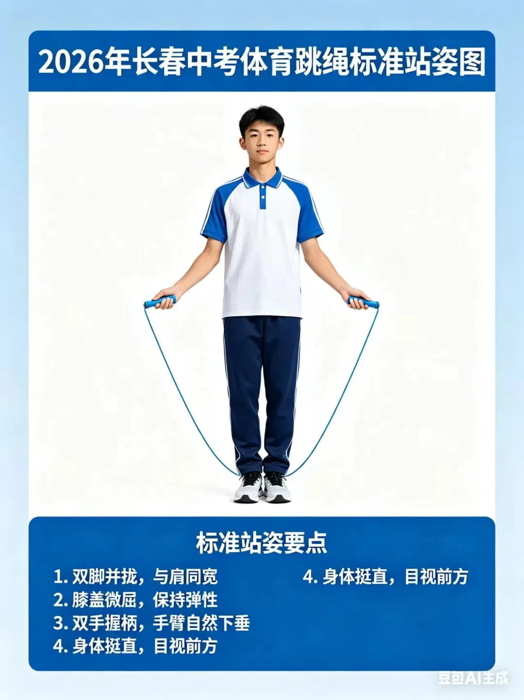 7分稳拿!2026吉林中考跳绳最新标准+满分动作,家长孩子速看 第1张