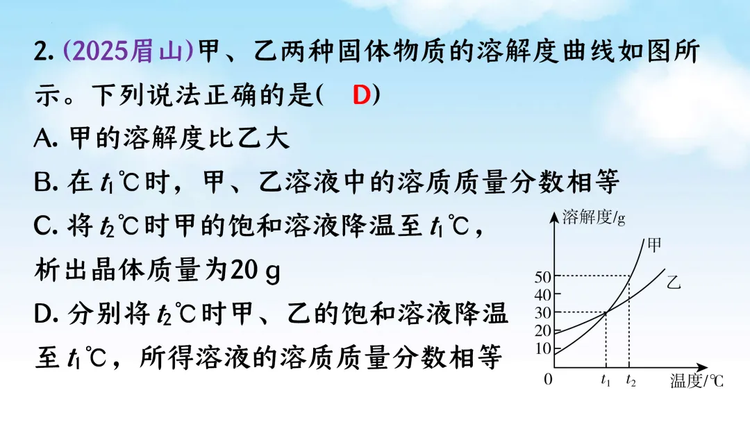 F833 二轮中考单元复习 决胜中考2026 优质课资源包 初中化学《专题复习---溶解度曲线》课件PPT+教学设计Word 第14张