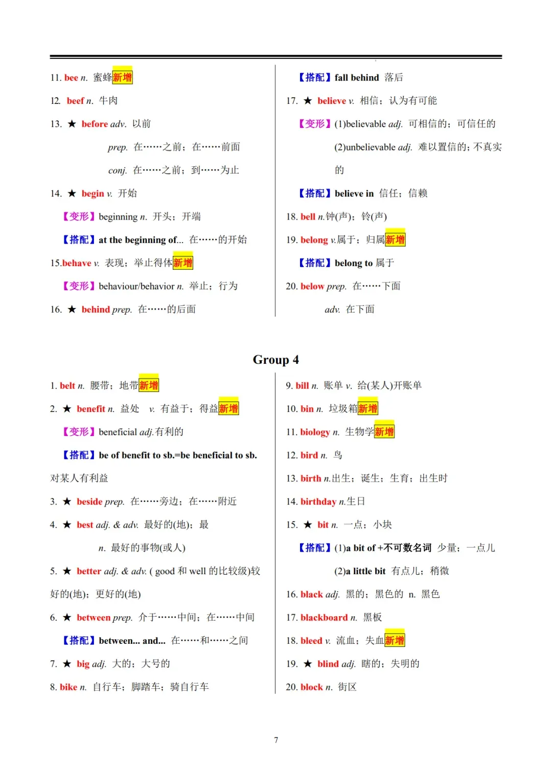 20天搞定中考英语高频词汇1600词及变形搭配,可免费下载 第8张