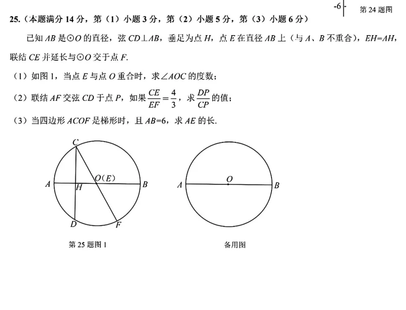 714 上海中考数学压轴题——华育的手笔 第1张