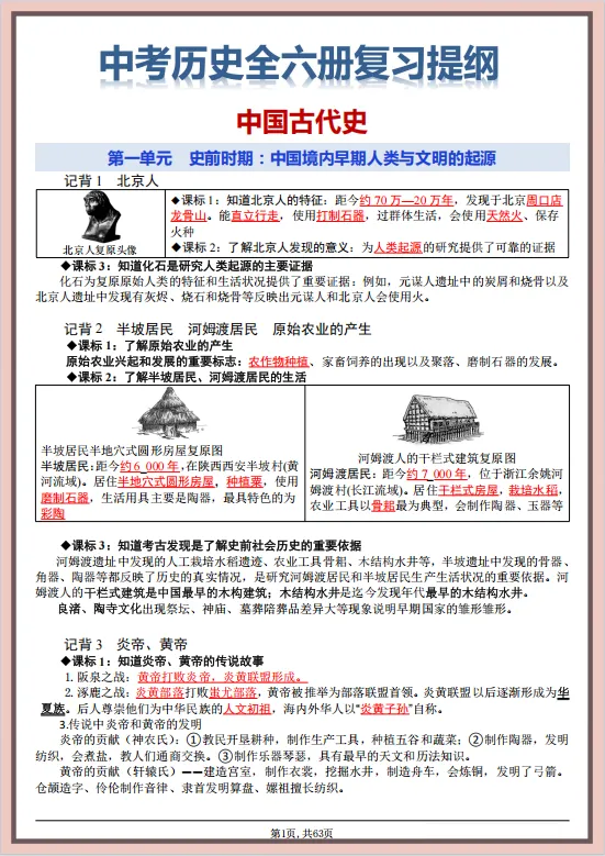 冲刺中考——2026中考《历史全六册复习提纲》共63页,电子版可下载可打印 第7张