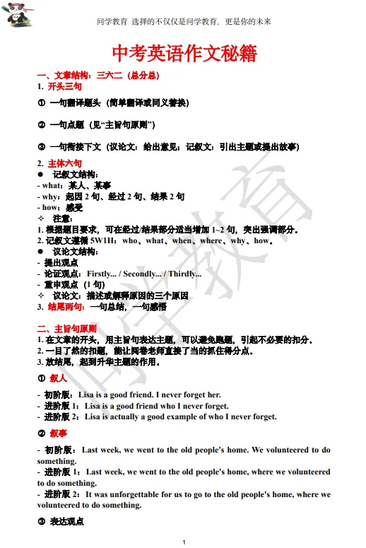 干货总结|中考英语作文技巧! 第2张
