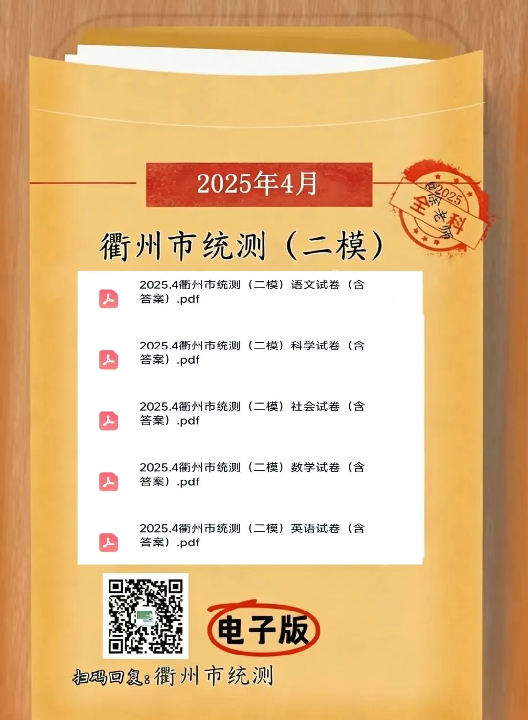 【备战模拟考】2025年衢州中考市统测(二模)试卷(全科含答案) 第1张