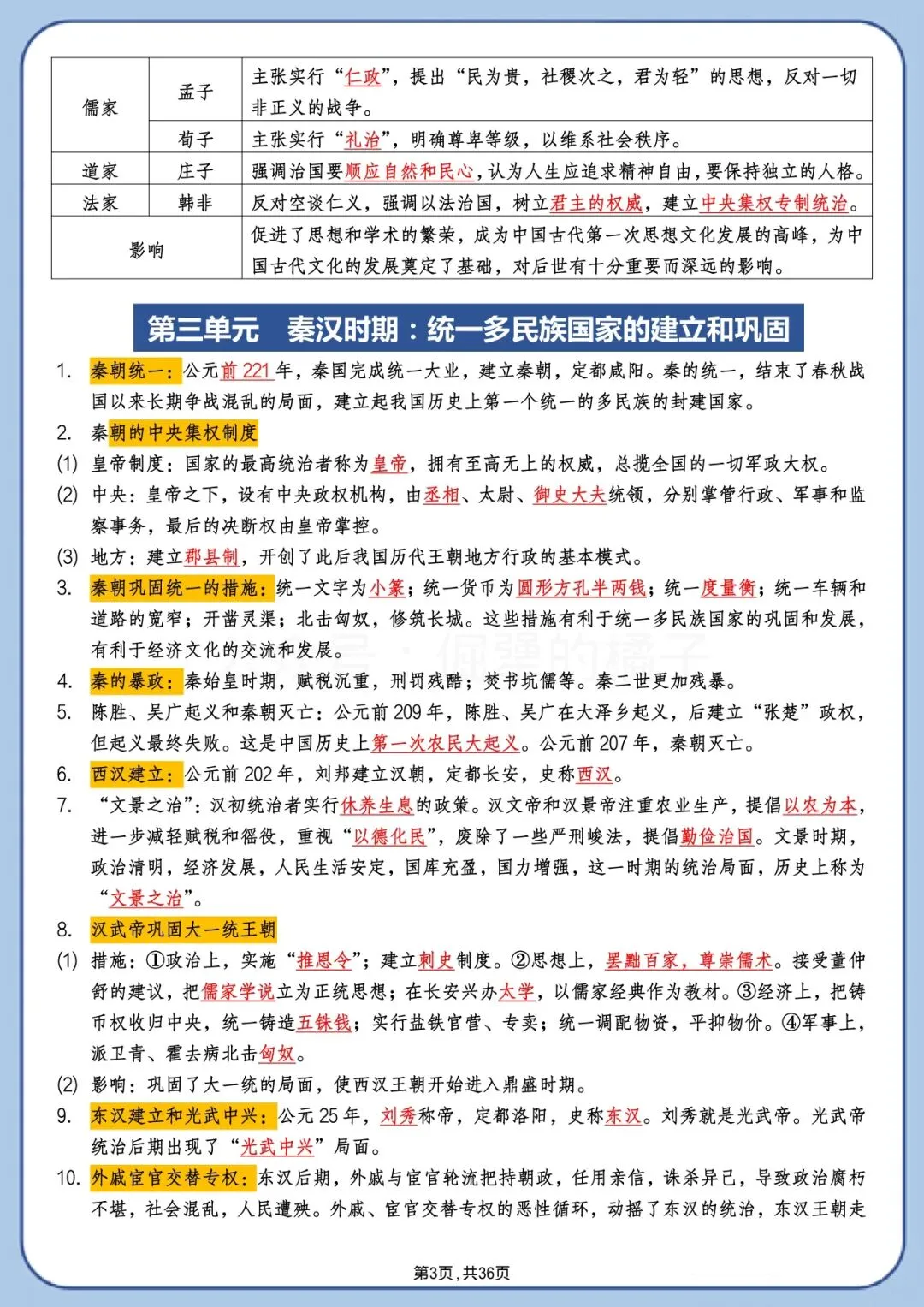 中考历史背诵版|高频考点+时间线+答题模板 第3张