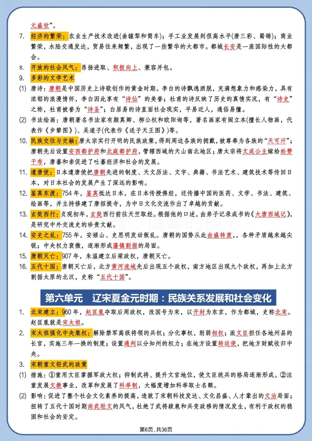 中考历史背诵版|高频考点+时间线+答题模板 第6张