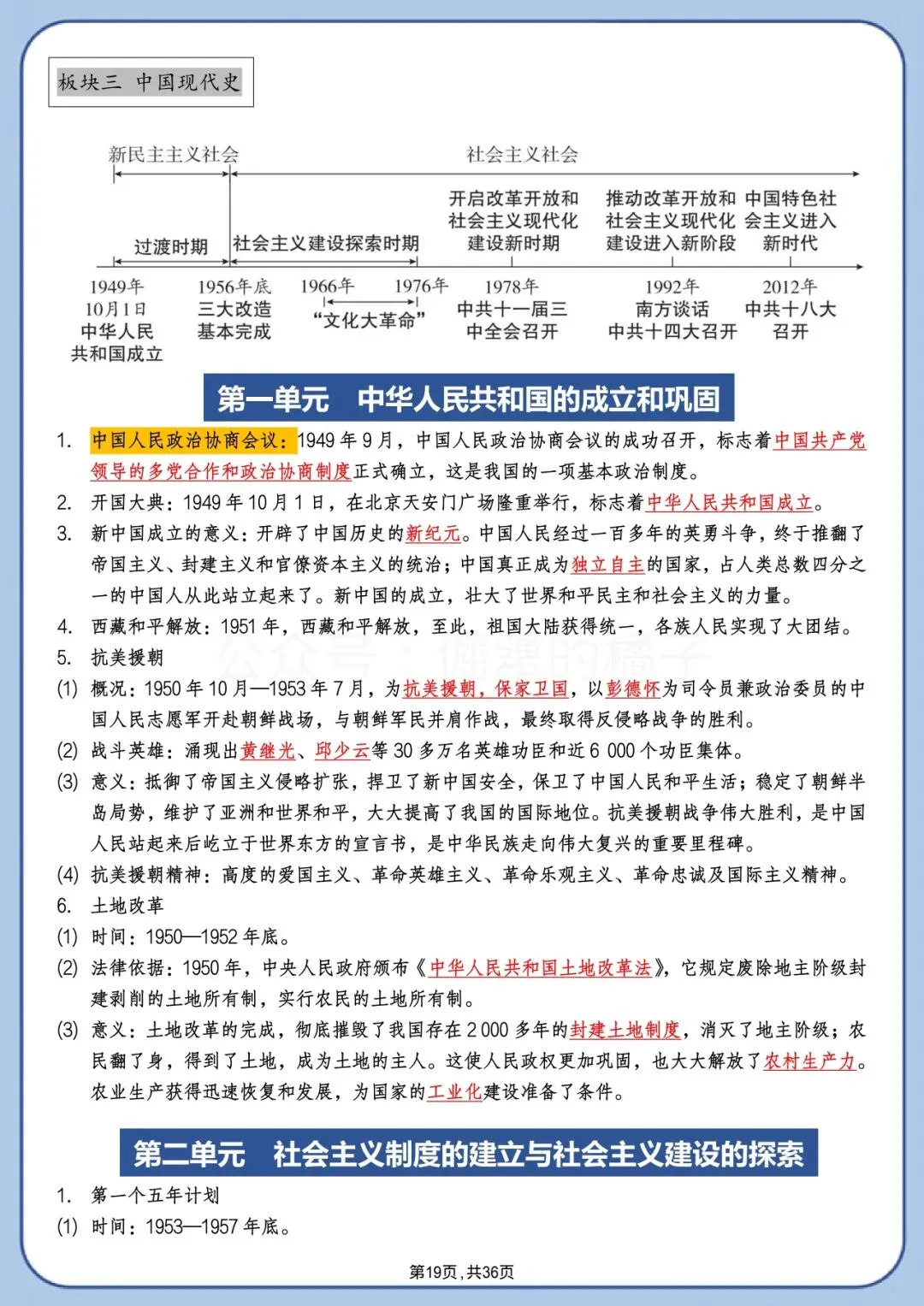 中考历史背诵版|高频考点+时间线+答题模板 第19张