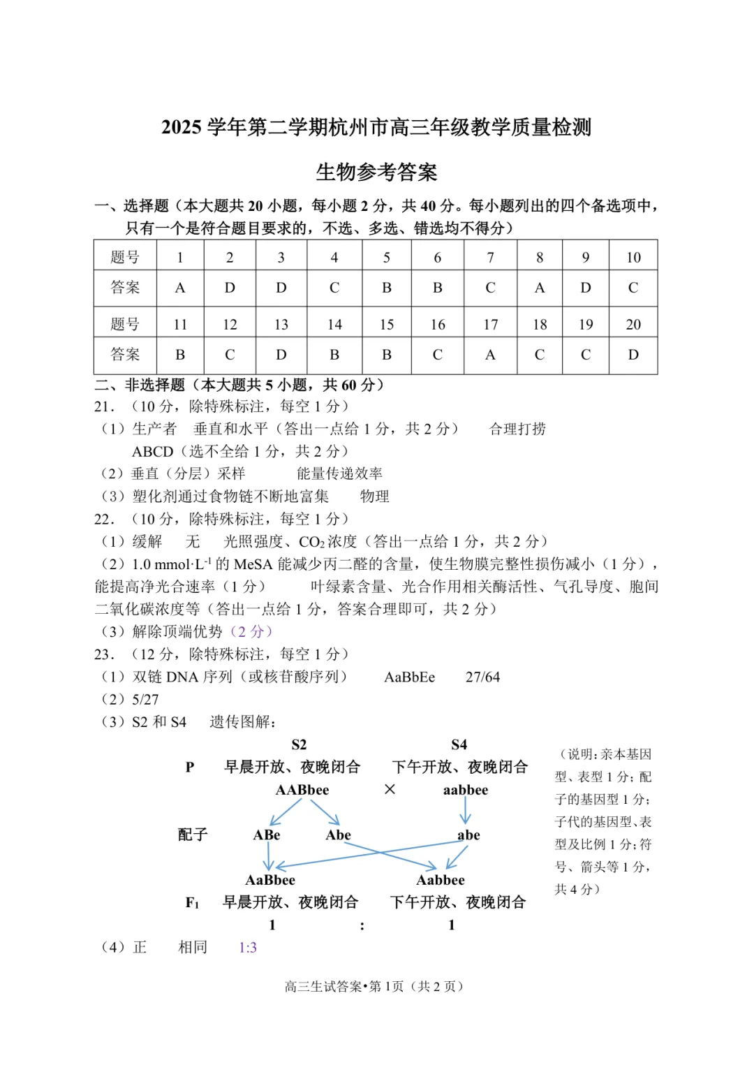高三二模|2026年4月杭州高三二模试卷+答案全(内含下载链接) 第13张