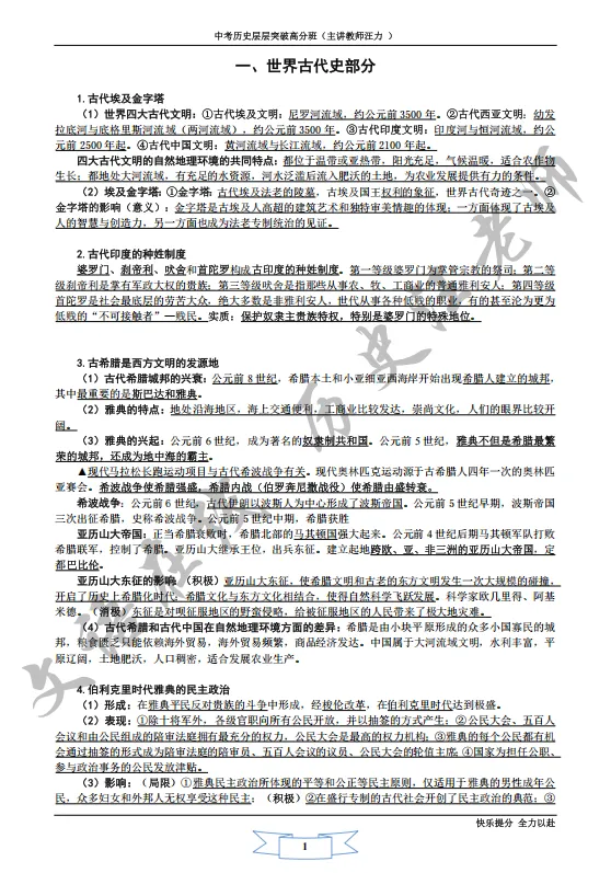 中考历史知识点,全在这几张图中 第10张