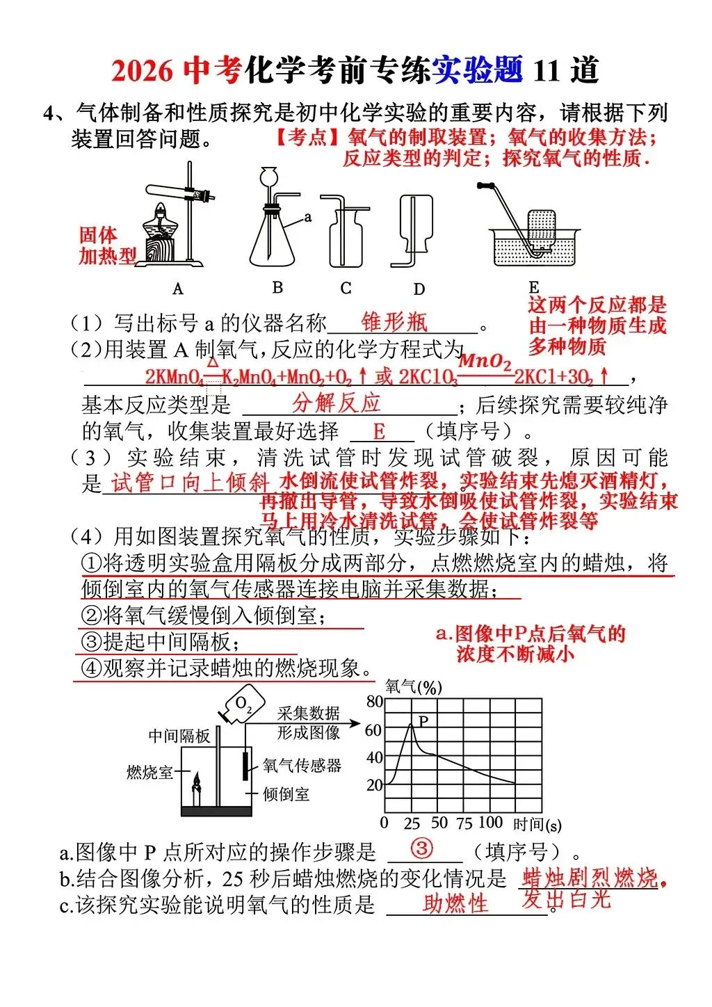 26中考化学考前专练实验题11道 第5张