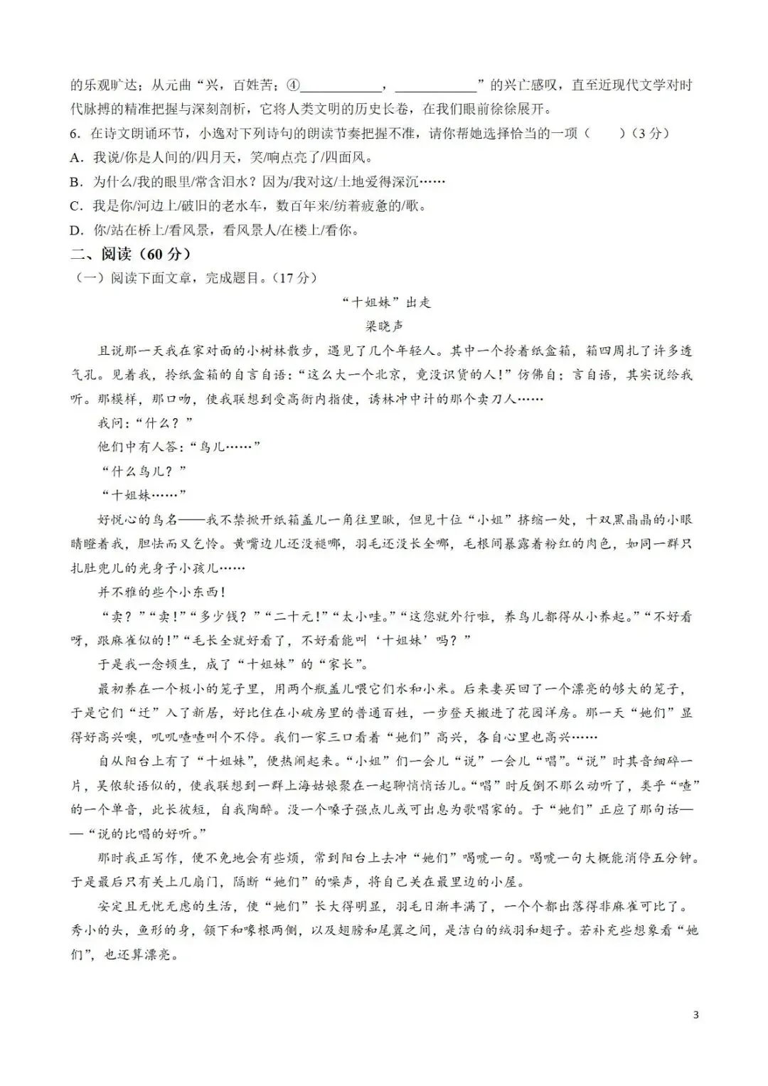 【语文】2009—2025年甘肃省各地中考语文真题及参考答案下载 第3张
