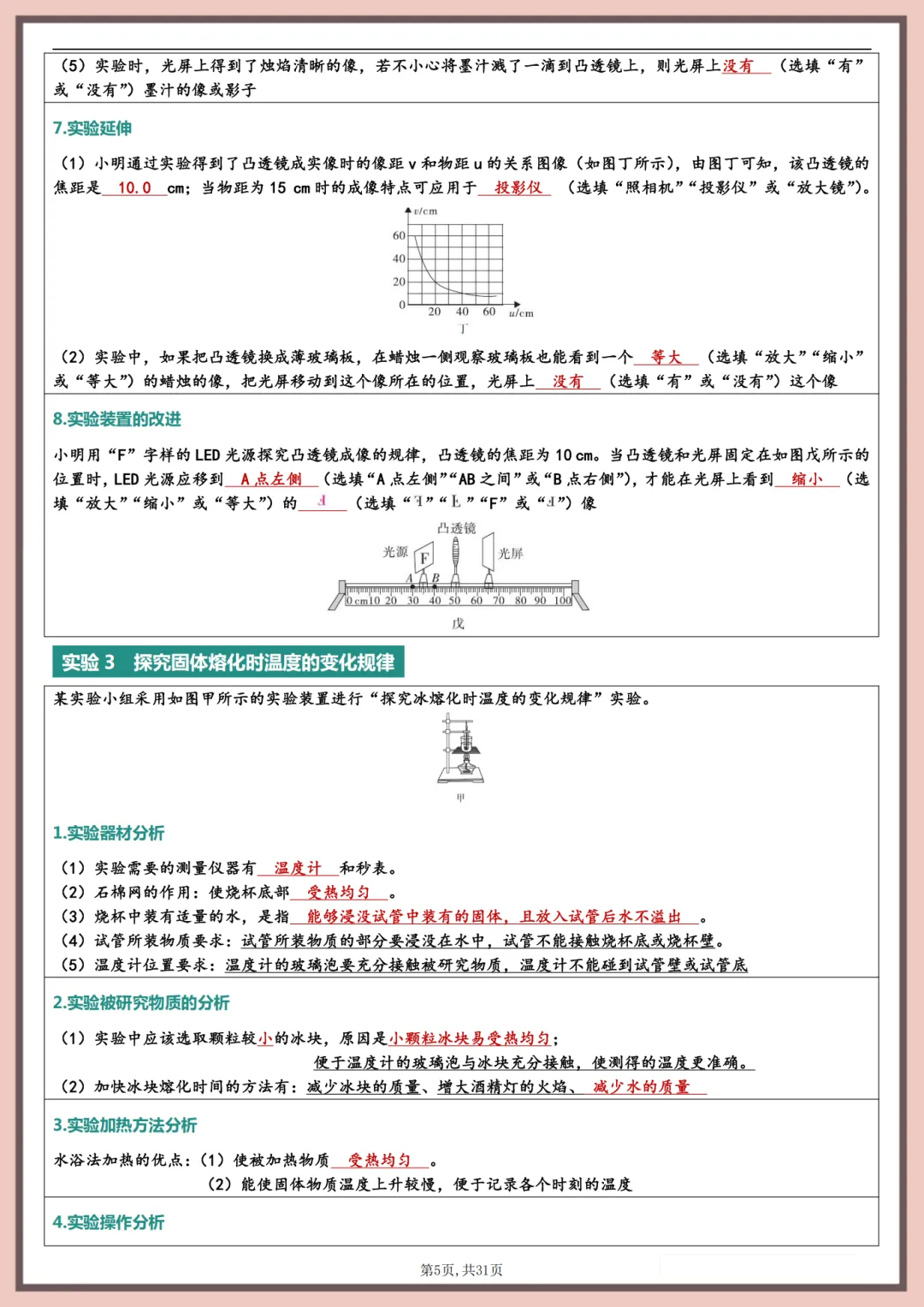 26年九年级中考物理实验考点总结归纳 第5张