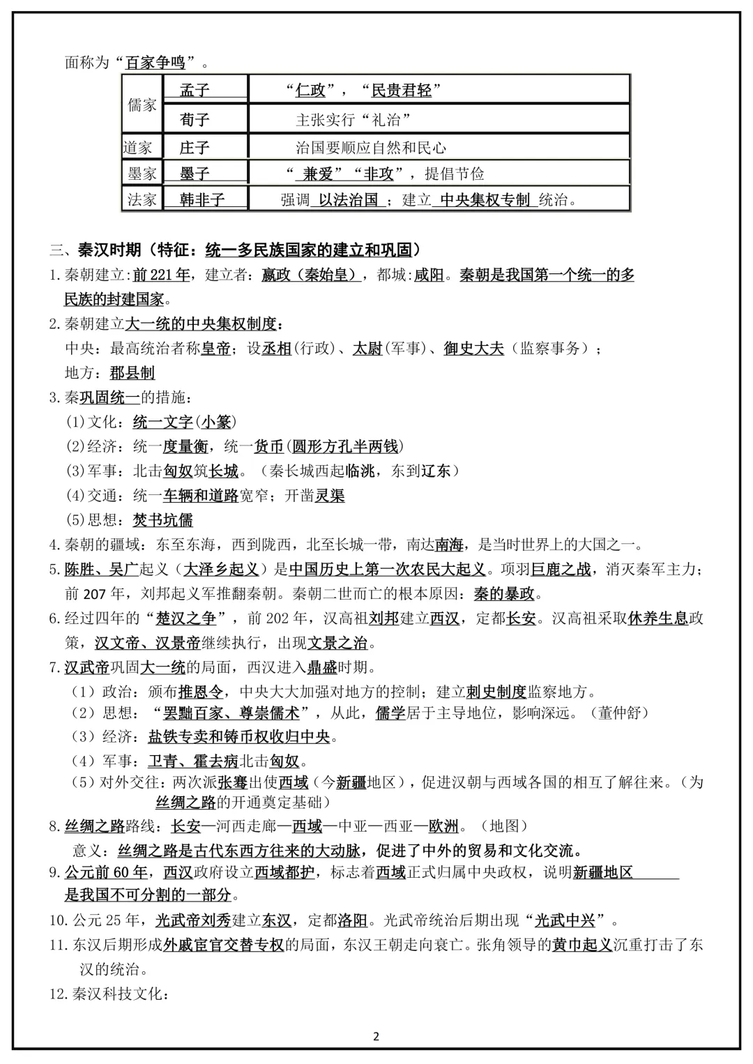备战中考!2026中考历史总复习(背诵+空白版)共38页,电子版可打印! 第3张
