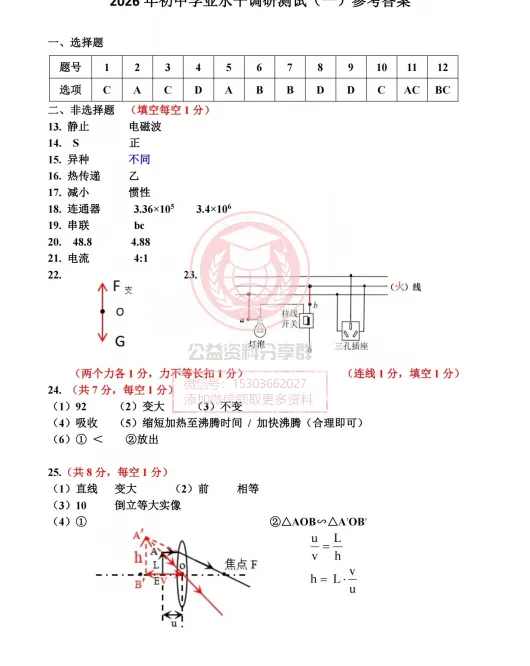 【九下】2026年平房区一模物理试卷及答案 第11张 【九下】2026年平房区一模物理试卷及答案 第11张