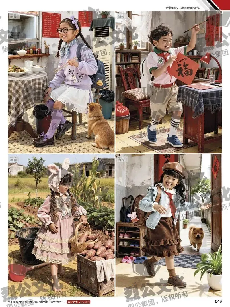 《金榜题名-速写考题创作》从考试题型出发,涵盖改革单人到多人场景、美术鉴赏二创、模板套题、一题多解、创意速写、真题与考月考. 第23张