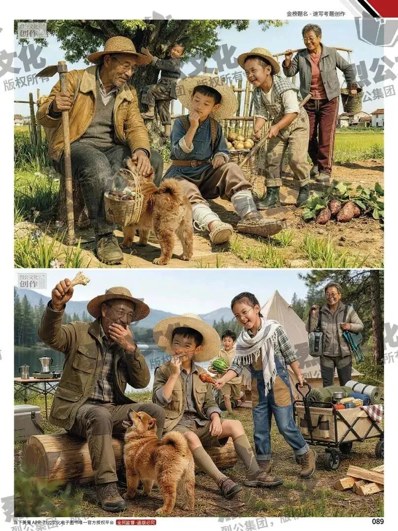 《金榜题名-速写考题创作》从考试题型出发,涵盖改革单人到多人场景、美术鉴赏二创、模板套题、一题多解、创意速写、真题与考月考. 第38张