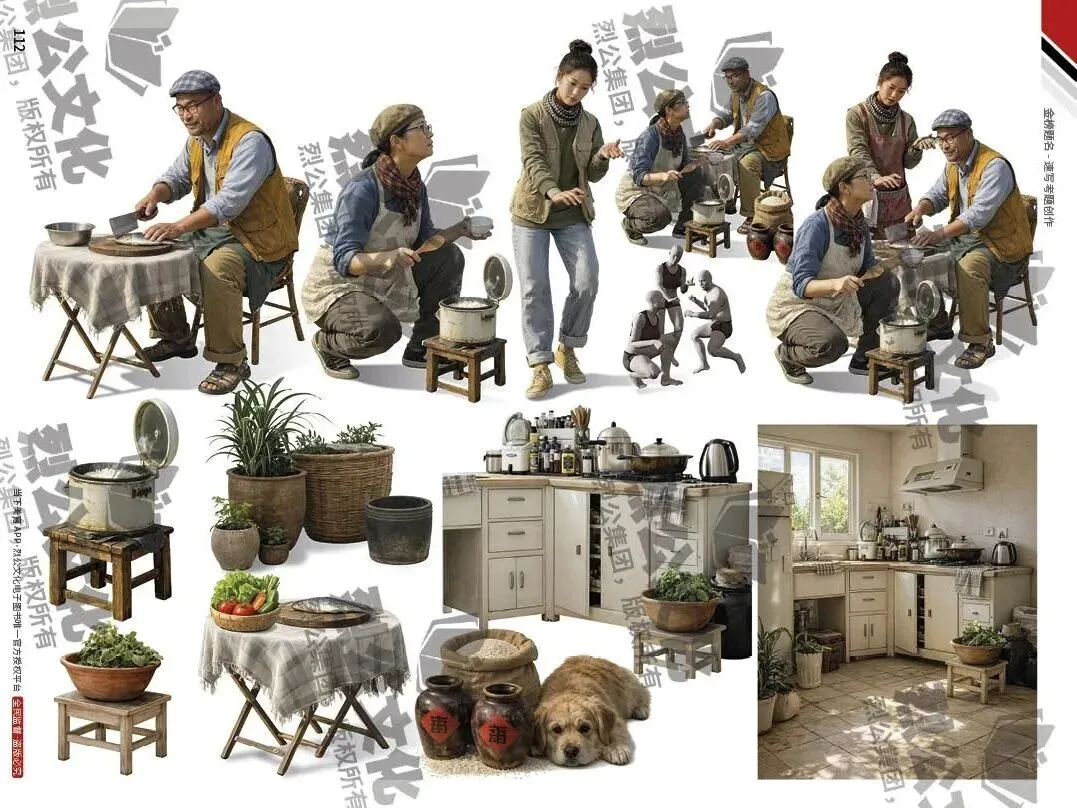 《金榜题名-速写考题创作》从考试题型出发,涵盖改革单人到多人场景、美术鉴赏二创、模板套题、一题多解、创意速写、真题与考月考. 第49张