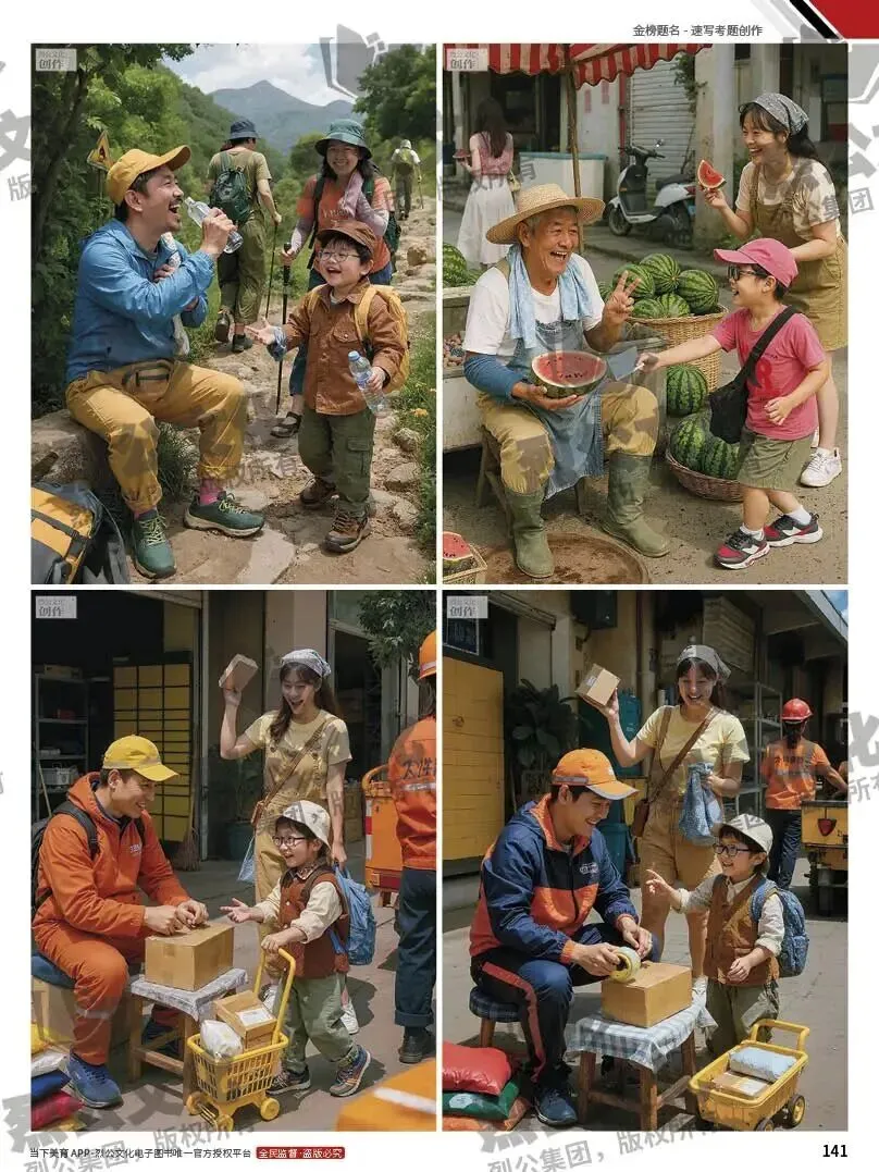 《金榜题名-速写考题创作》从考试题型出发,涵盖改革单人到多人场景、美术鉴赏二创、模板套题、一题多解、创意速写、真题与考月考. 第60张