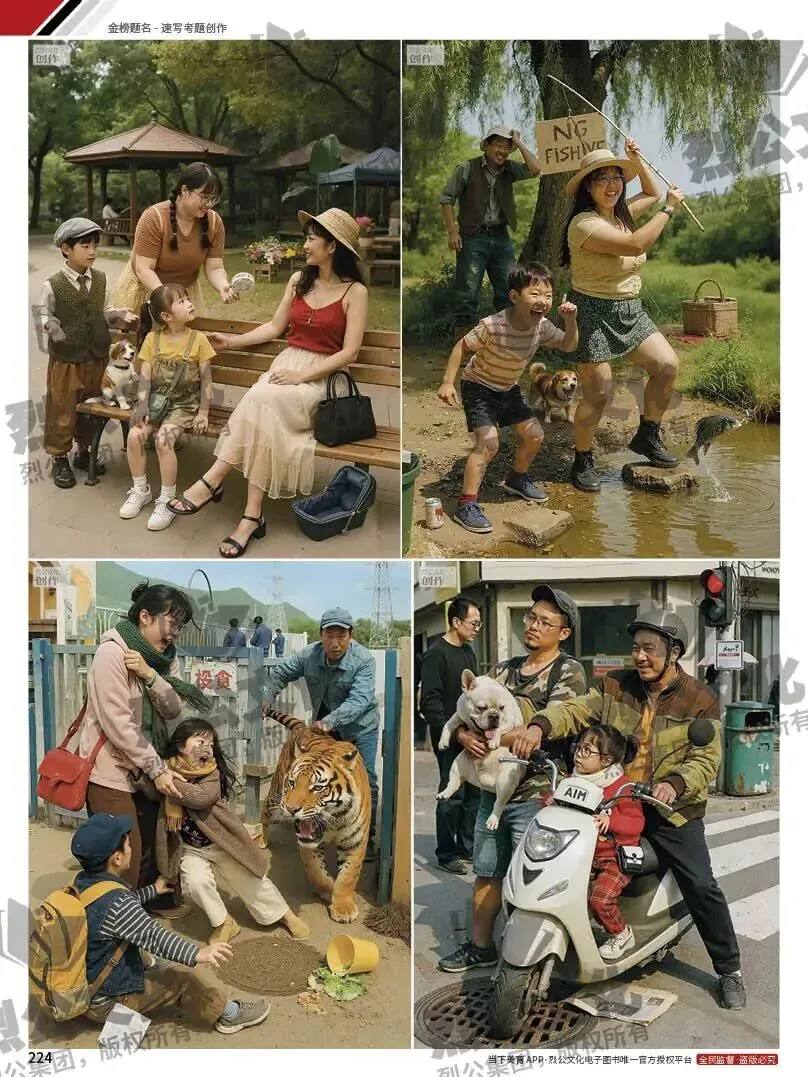 《金榜题名-速写考题创作》从考试题型出发,涵盖改革单人到多人场景、美术鉴赏二创、模板套题、一题多解、创意速写、真题与考月考. 第88张