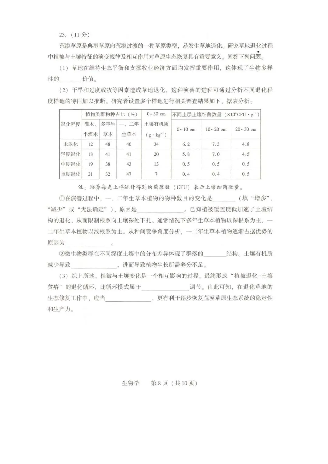 2026年沈阳市高三【二模生物】试卷+答案 第10张