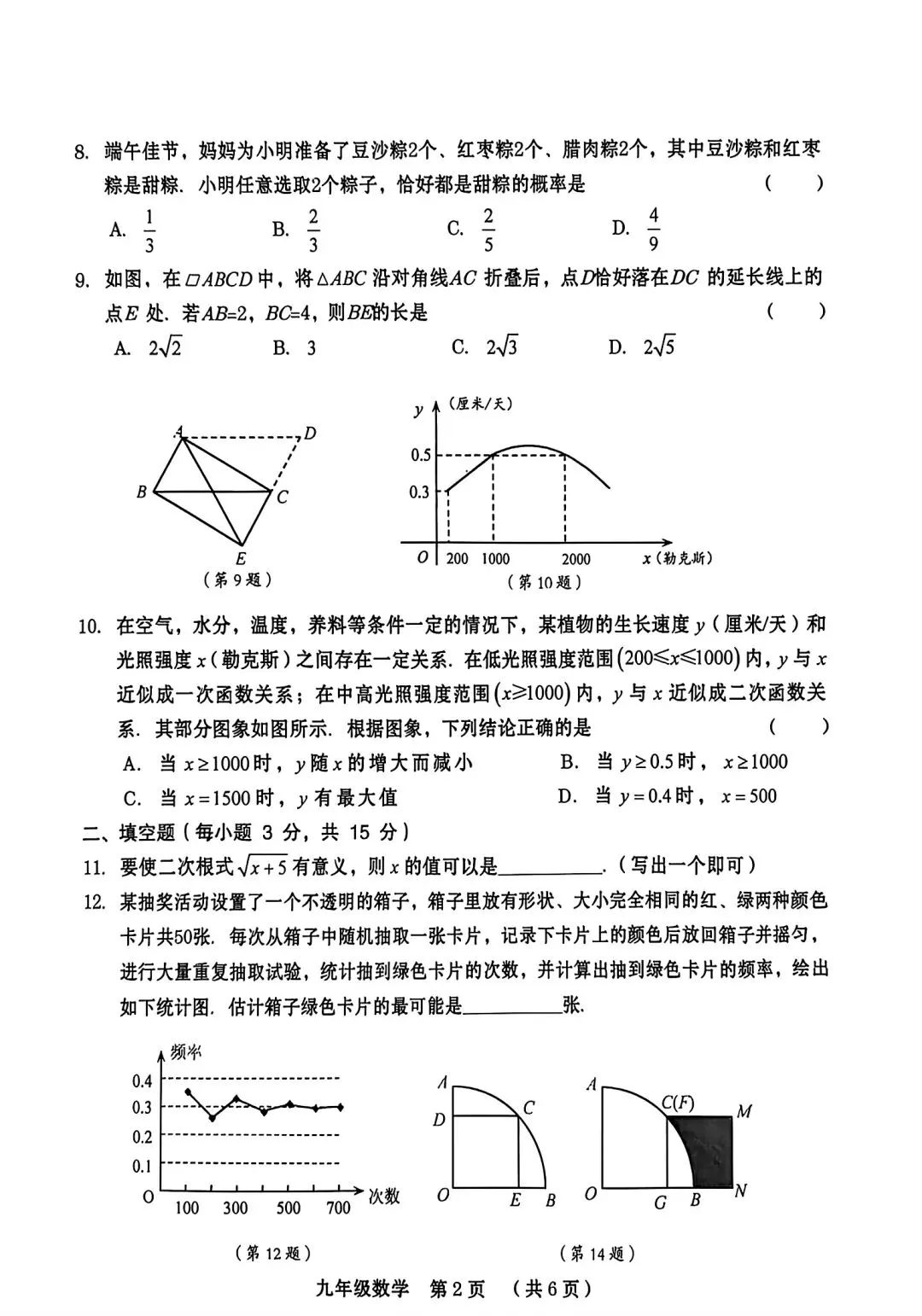 【中考模拟】2026周口市川汇区一模数学试卷及答案 第4张