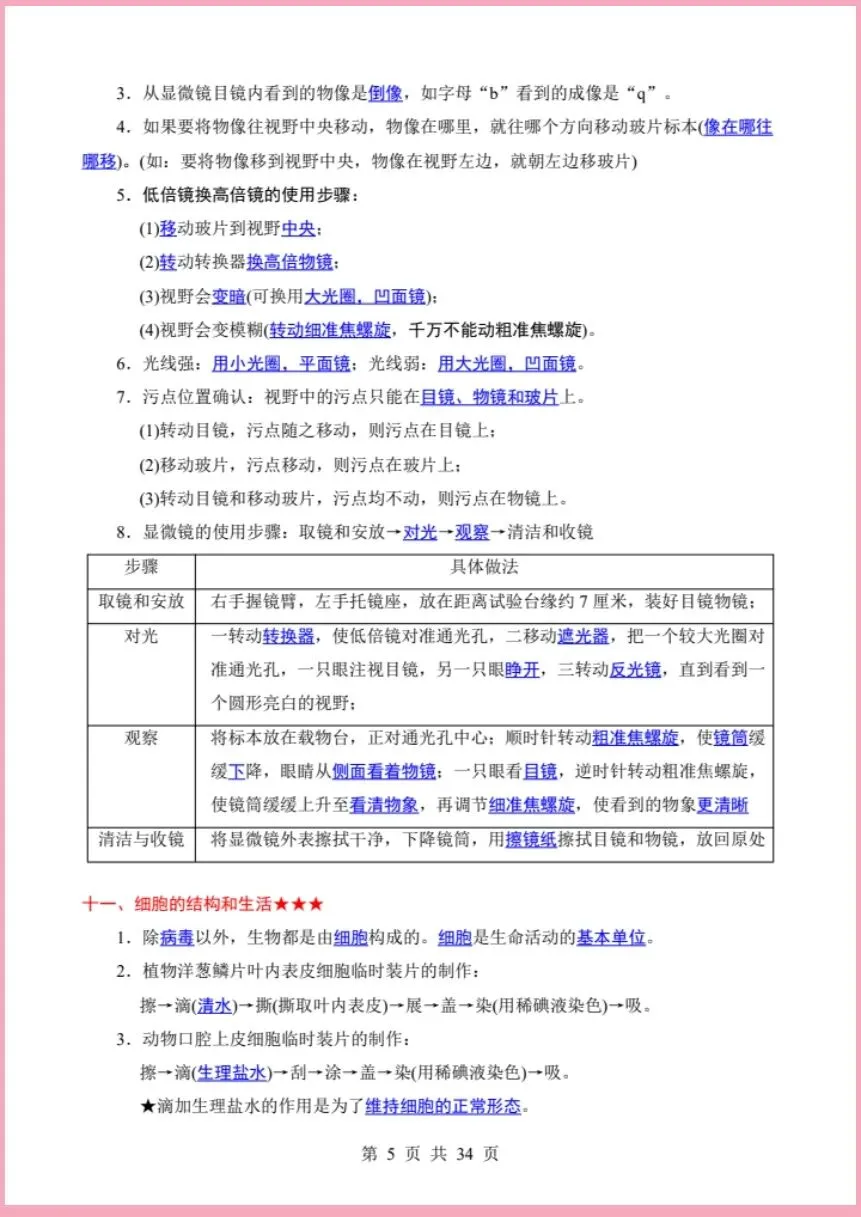 地生会考|2026年中考生物必背知识|背它中考轻松拿捏(电子版可打印) 第5张 地生会考|2026年中考生物必背知识|背它中考轻松拿捏(电子版可打印) 第5张