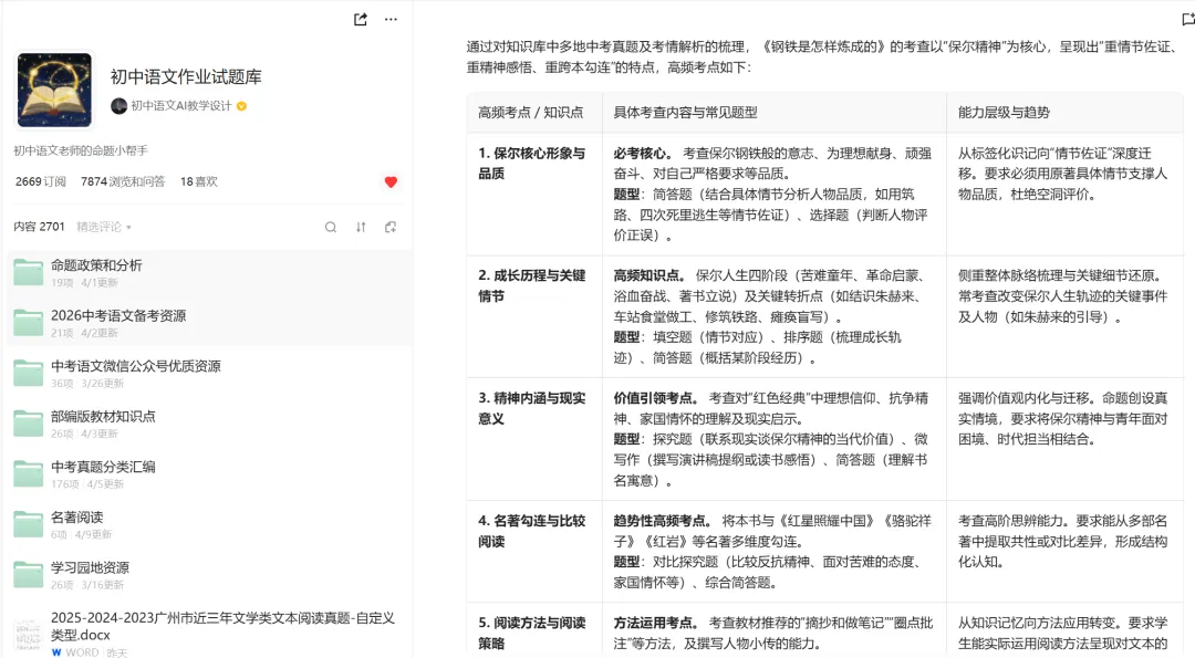 零帧起手!把真题＂喂＂给IMA知识库,3分钟告诉你中考考什么! 第3张