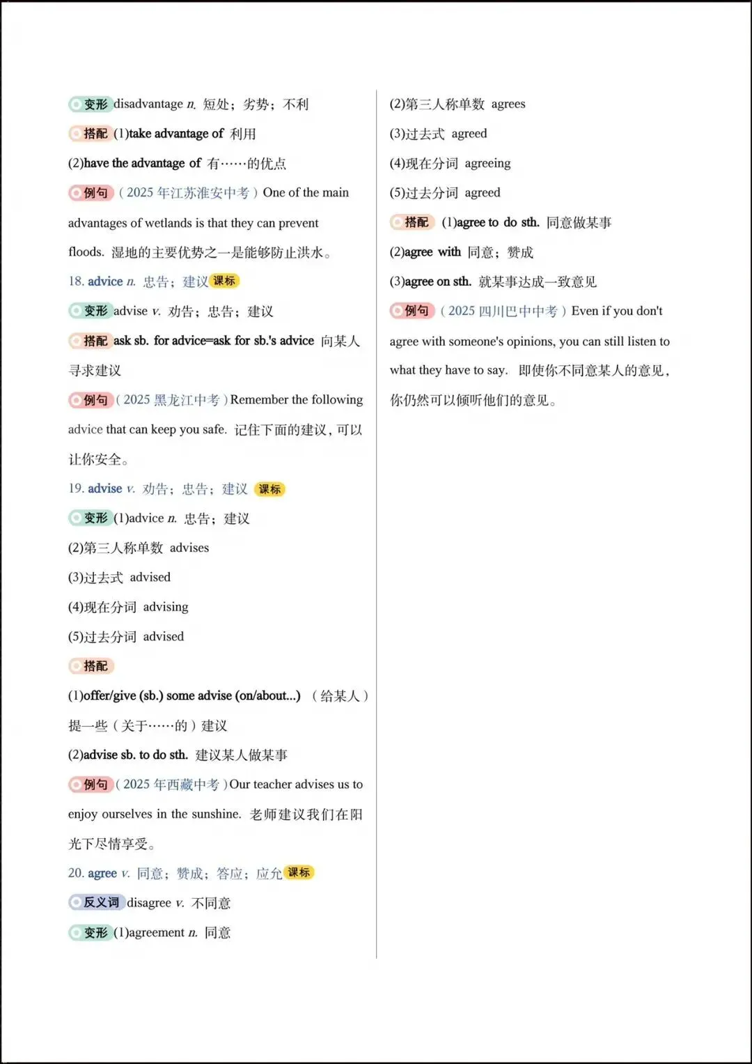 中考专题|2026中考《英语》高频词汇变形归纳(默写版+背诵版)完整电子版可下载打印! 第14张