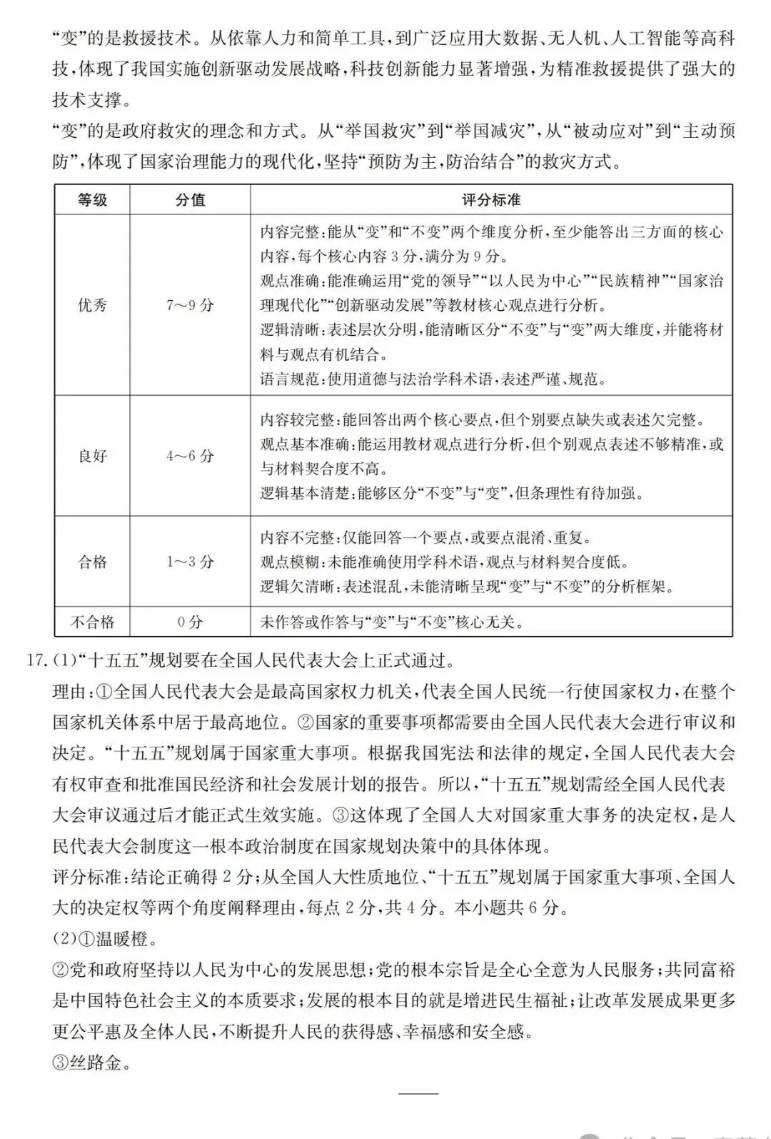新题 ▍2026年中考学业水平模拟训练(一)(道德与法治) 第13张